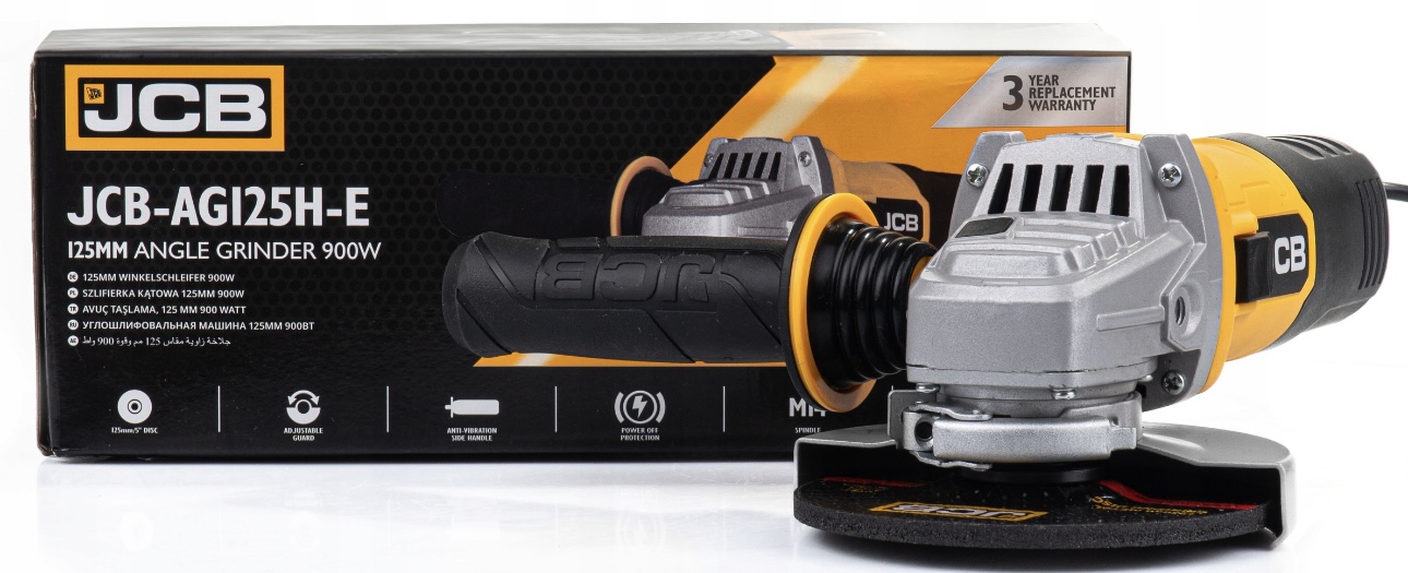 Електрически ъглошлайф JCB -AG125H-E , 900 W, 125 мм