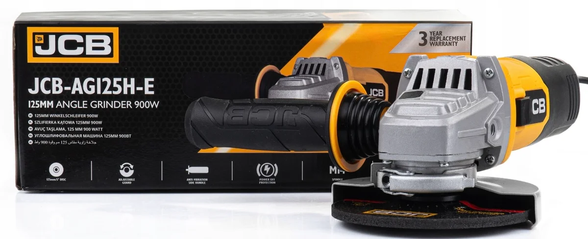 Електрически ъглошлайф JCB -AG125H-E , 900 W, 125 мм
