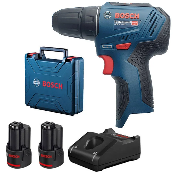 Акумулаторен винтоверт BOSCH GSR 12V-30 12 V, 2бр х 2 Ah батерии, безчетков
