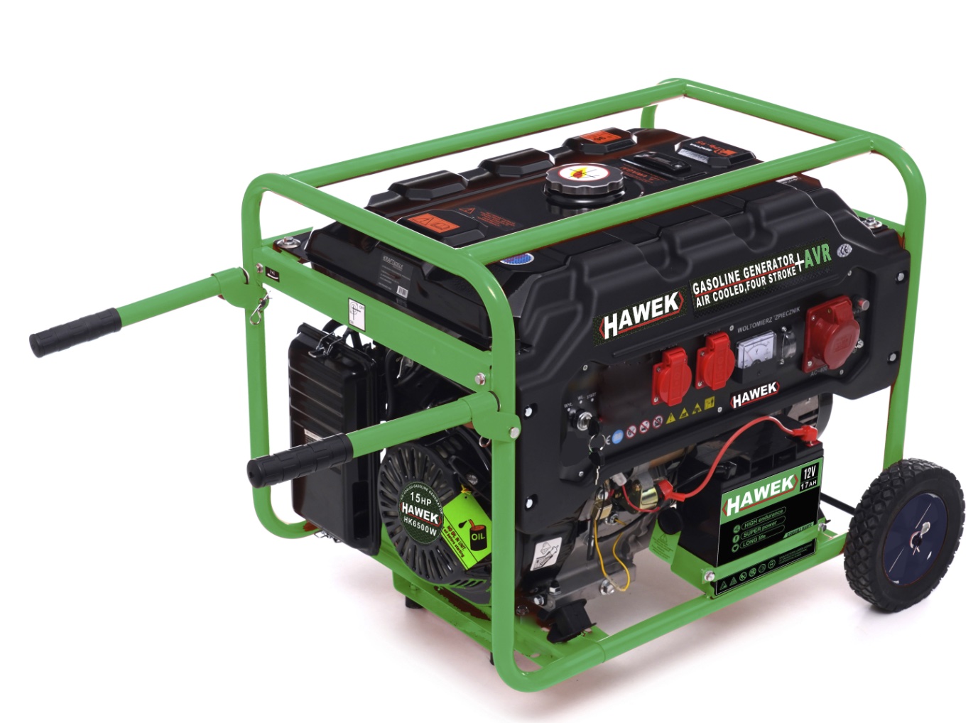 Бензинов монофазен генератор HAWEK Pro HK6500 , 420cc , 25 л, 6,5 kW
