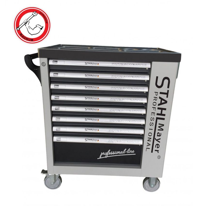 Количка шкаф за инструменти STAHLMAYER 7 етажа ОБОРУДВАНА