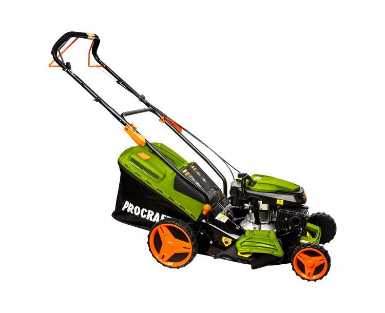 Косачка бензинова, самоходна, 4в1, PROCRAFT PLM460, 3 к.с., 460 см ширина на косене, 146 cc, 4-тактов двигател, 20-70мм височина на косене, 50л. кош