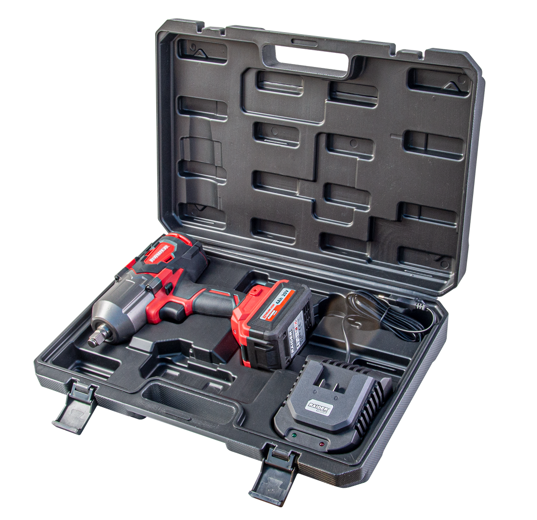 ГАЙКОВЕРТ АКУМУЛАТОРЕН УДАРЕН БЕЗЧЕТКОВ RAIDER 20V 3-СК. 4AH 1200NM 1/2" В КУФАР RDI-IBW02