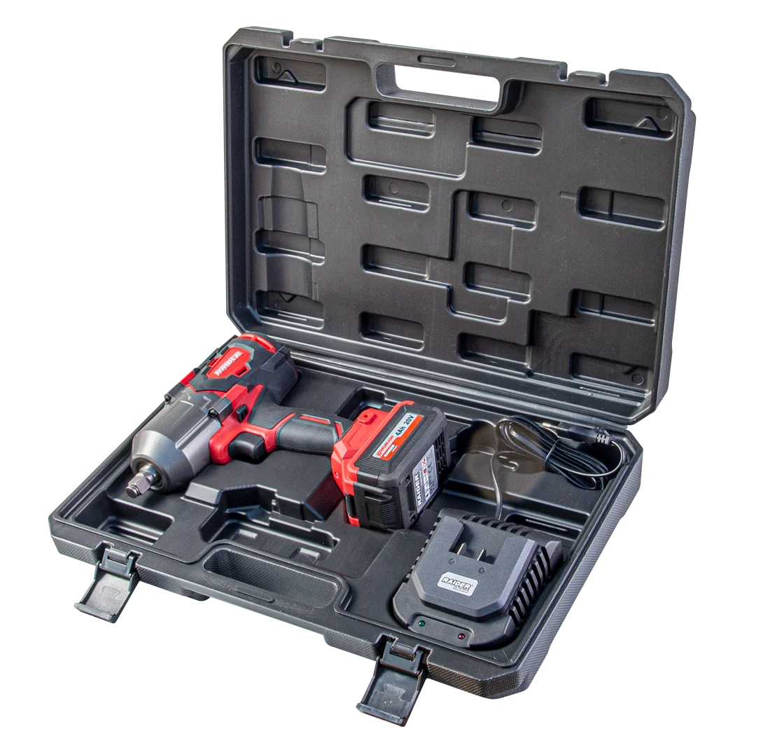 ГАЙКОВЕРТ АКУМУЛАТОРЕН УДАРЕН БЕЗЧЕТКОВ RAIDER 20V 3-СК. 4AH 1200NM 1/2" В КУФАР RDI-IBW02