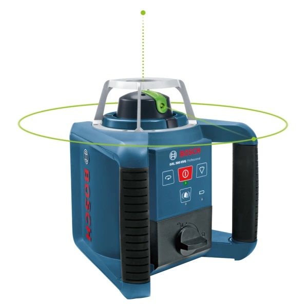 Ротационен лазерен нивелир BOSCH GRL 300 HVG Professional, зелен лъч, 100m