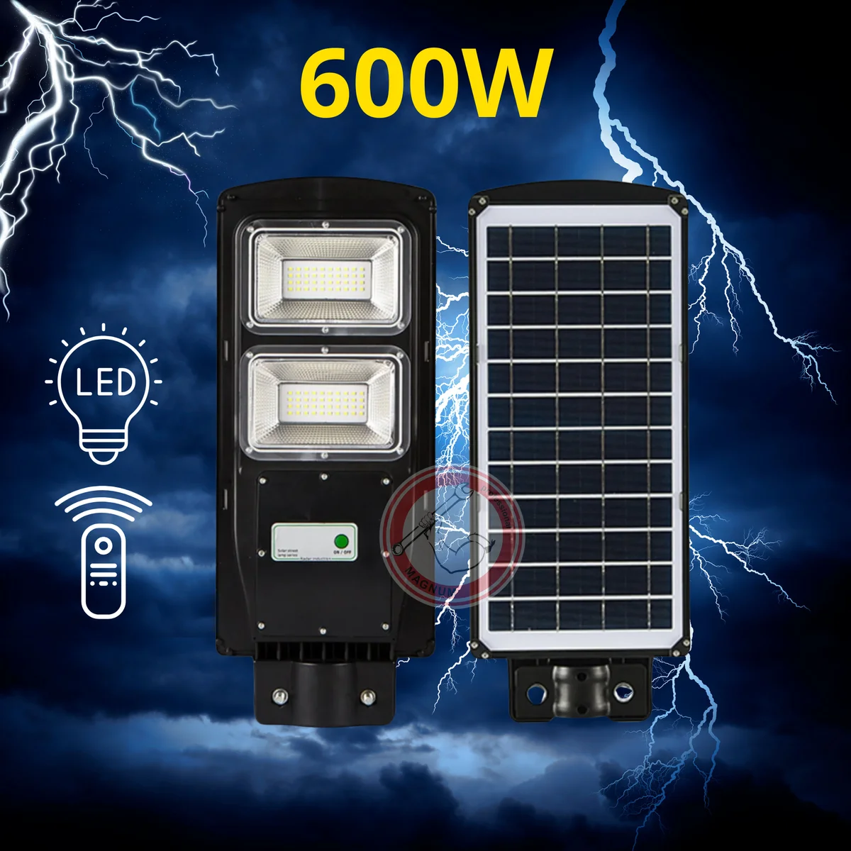 LED Соларна улична лампа 600W сензор за движение + дистанционно