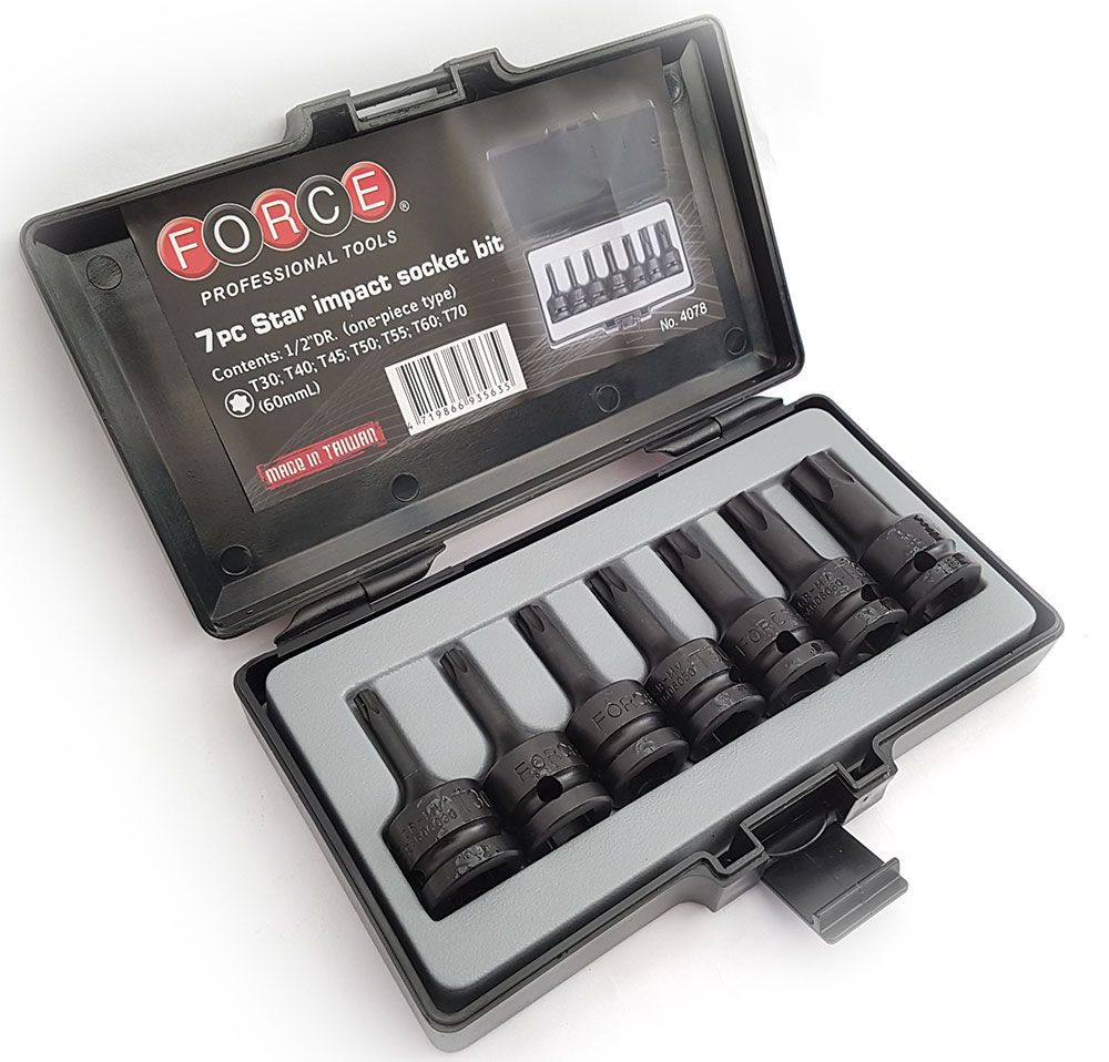 К-т вложки TORX ударни от T30 до T70 1/2  7части
