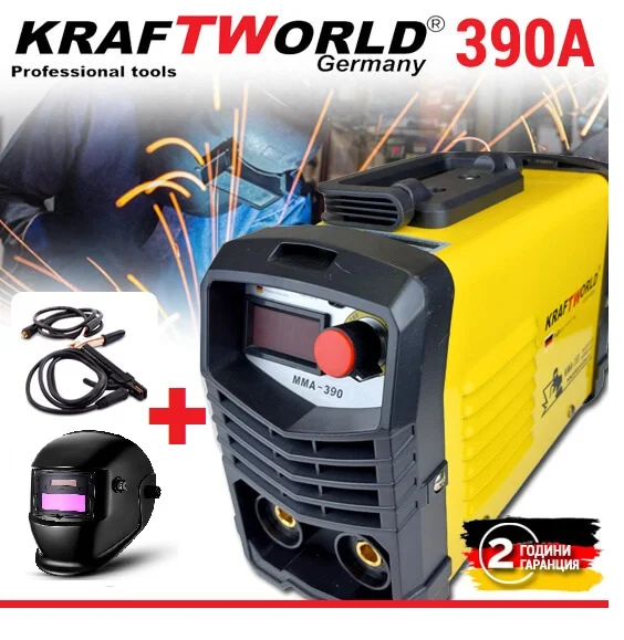 Немски Инверторен Електрожен Kraft 390A + ПОДАРЪК МАСКА