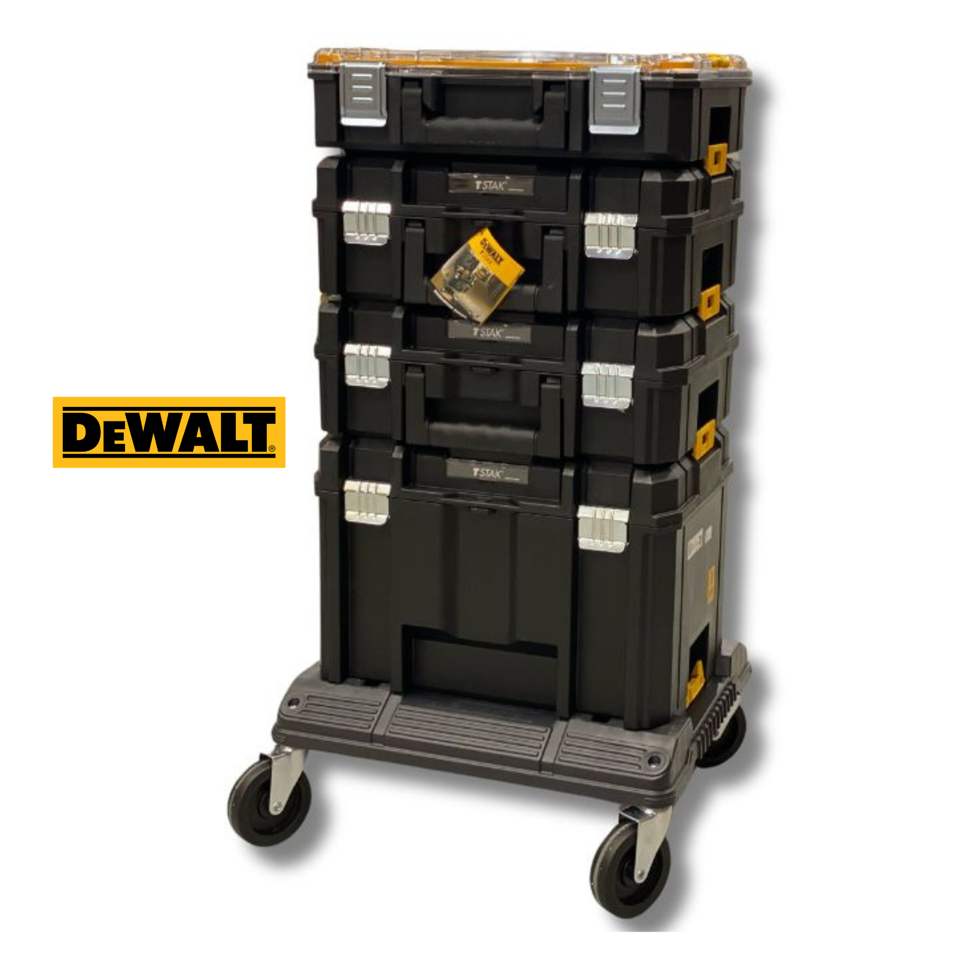 Комплект органайзер, 3 броя куфари и количка DeWALT 5 части