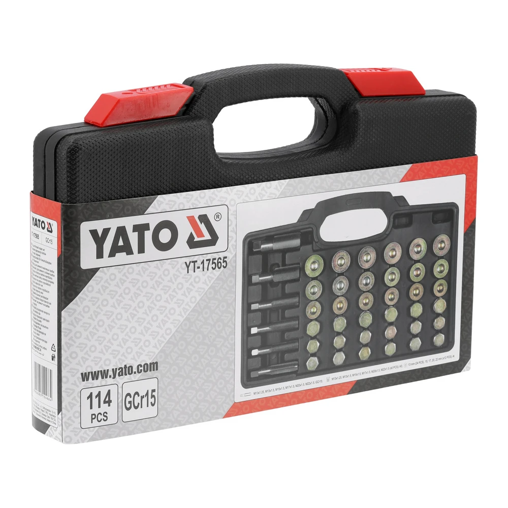 Комплект за ремонт на пробки на картер YATO, 114 части YATO EURO YT 17565