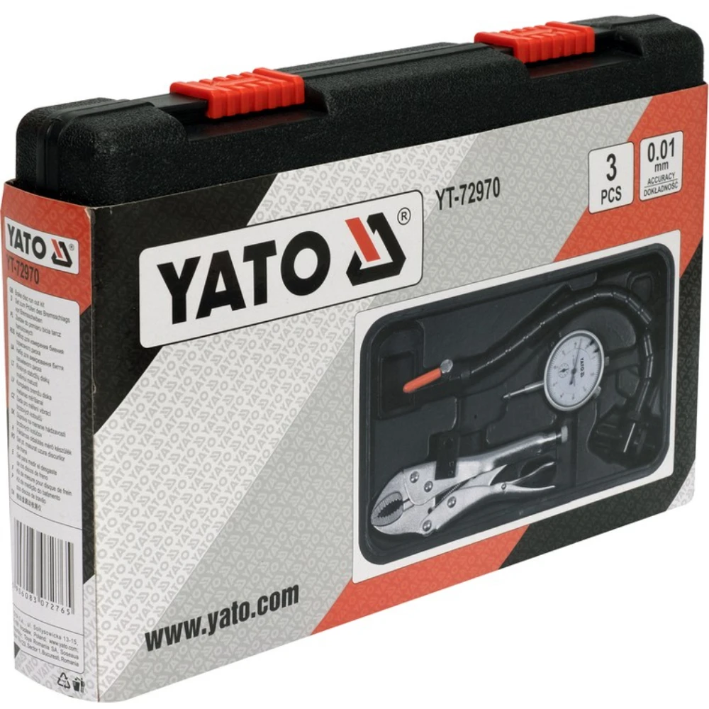 Комплект за измерване на кривината на спирачни дискове YATO, 3 части YATO EURO YT 72970