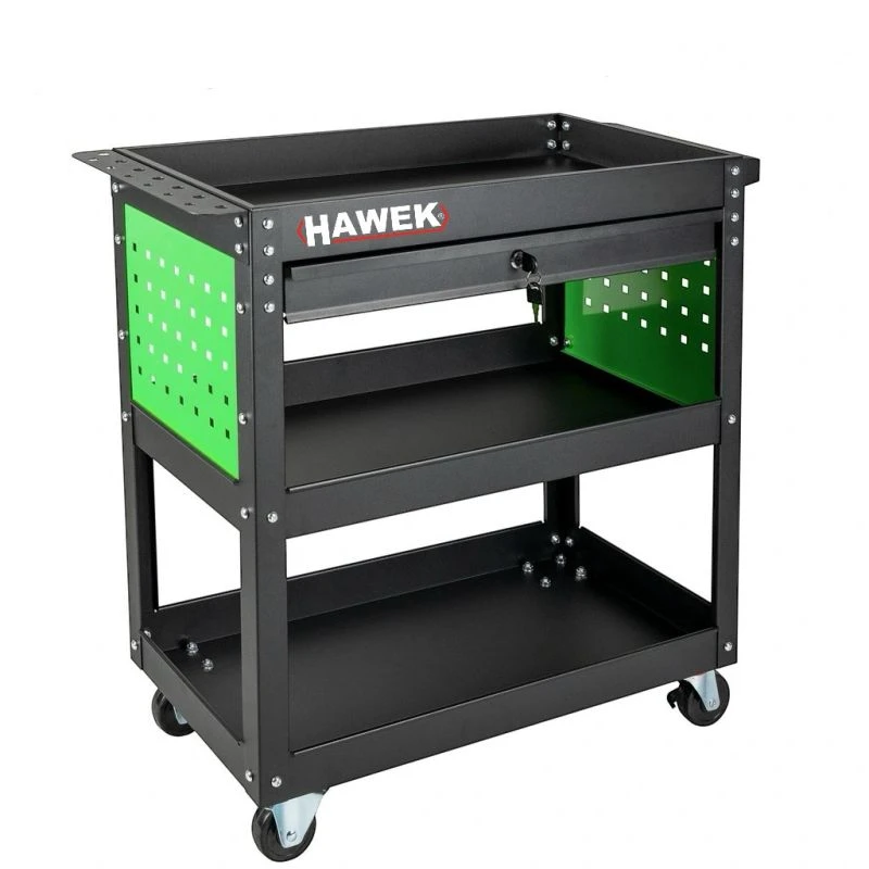 Инструментална Количка HAWEK с 3 Рафта и 1 Чекмедже Количка за Инструменти HW-1191